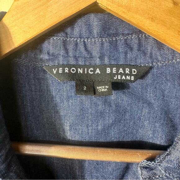 Veronica Beard Hensley Chambray Tie-Waist Shirtdress Size 2 - Picture 10 of 11